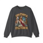Crewneck Sweatshirt — "The People Still Weigh In" Lady Justice Graphic