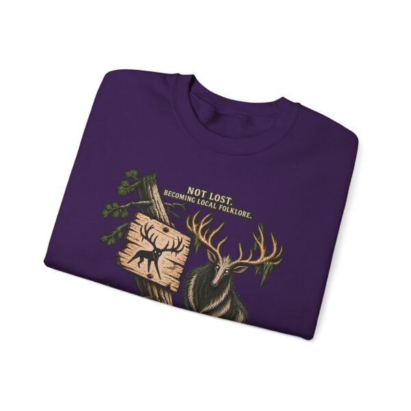Hiking Elk Crewneck Sweatshirt — Rustic Outdoors "Don't Lose Yourself" Design