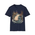 Sea Monster Graphic T-Shirt – Retro Koi/Monster Harbor Illustration