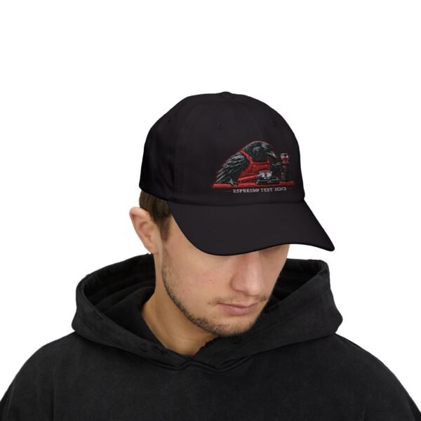 Coffee Raven Dad Cap — Espresso Test Pilot Embroidered Baseball Hat