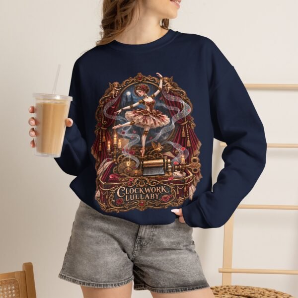 Vintage Ballerina Crewneck Sweatshirt — 'Clockwork Lullaby' Gothic Ballet Graphic