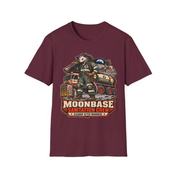 Moonbase Sanitation Crew T-Shirt — Retro Space Possum Graphic Tee