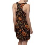 Celestial Floral Racerback Dress — Vintage Moon & Orange Bloom AOP