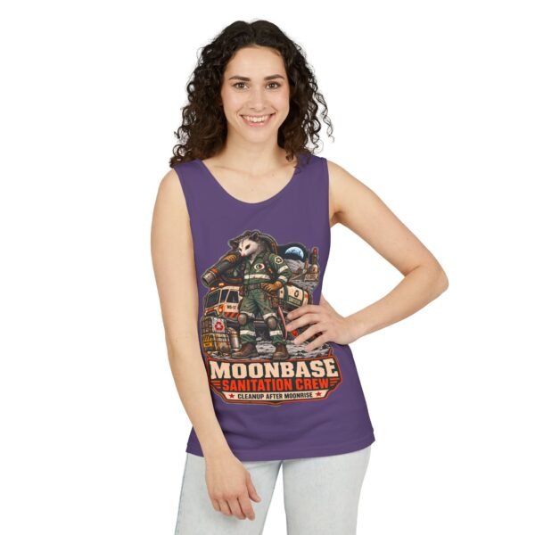 Moonbase Sanitation Crew Tank Top — Retro Space Janitor Graphic