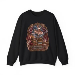 Vintage Ballerina Crewneck Sweatshirt — 'Clockwork Lullaby' Gothic Ballet Graphic