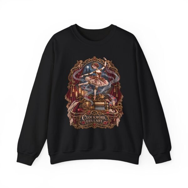 Vintage Ballerina Crewneck Sweatshirt — 'Clockwork Lullaby' Gothic Ballet Graphic