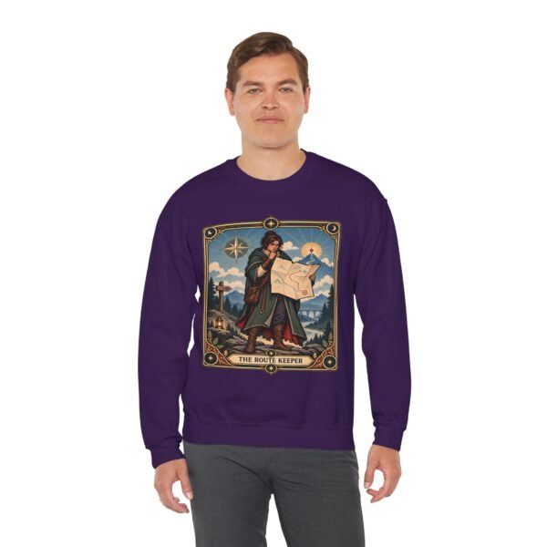 Crewneck Sweatshirt — "The Route Keeper" Vintage Map Navigator Graphic
