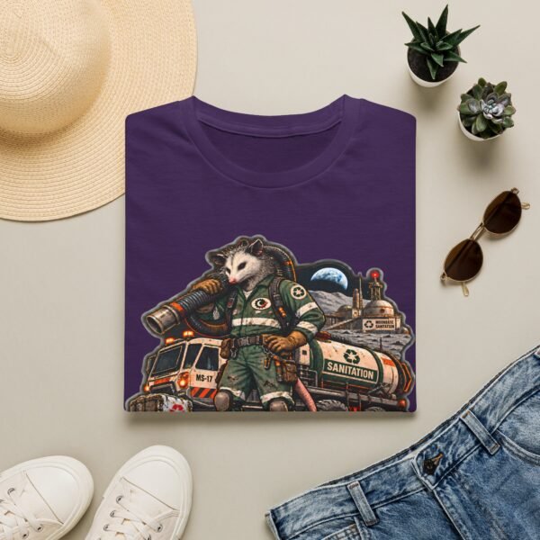 Moonbase Sanitation Crew T-Shirt — Retro Space Possum Graphic Tee