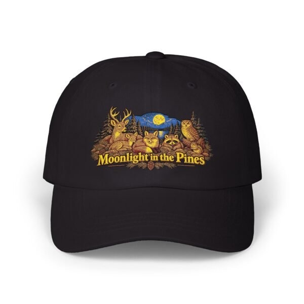Moonlight in the Pines Dad Cap — Vintage Wilderness Embroidered Hat